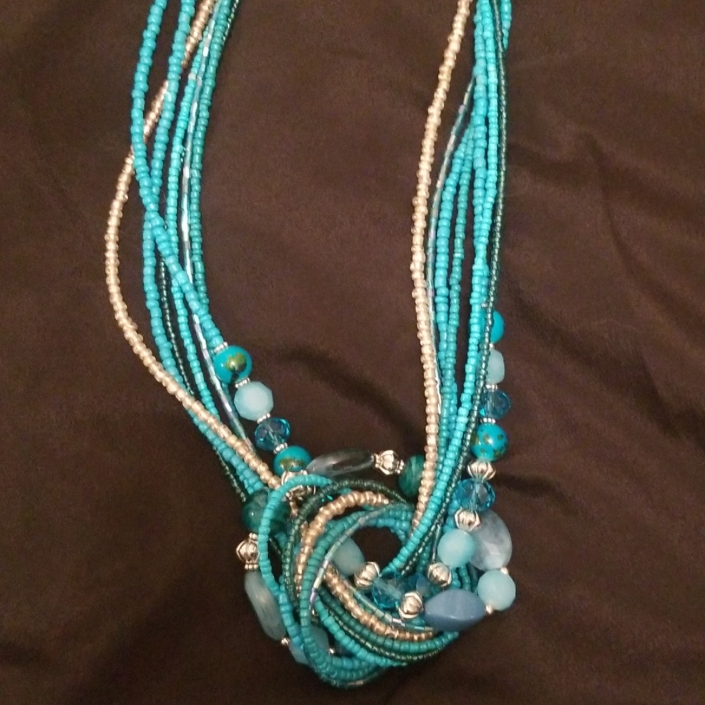 Turquoise Multi- Layered Necklace - Picture 4 of 4